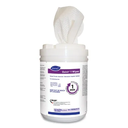 Lagasse - Diversey Oxivir 1 - Dvo100962573 - Diversey Oxivir 1 Surface Disinfectant Cleaner Premoistened Peroxide Based Manual Pull Wipe 60 Count Canister Scented Nonsterile