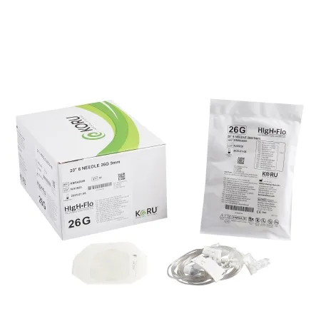 KORU Medical Systems - HIgH-Flo6 - RMS62609 - Sub-Q Infusion Set HIgH-Flo6 6 X 26 Gauge 9 mm 20 Inch Tubing Without Port