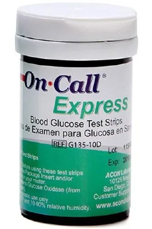 Acon Laboratories - On Call Express - From: 755729 To: 755729-200 -  Blood Glucose Test Strips  50 Strips per Pack