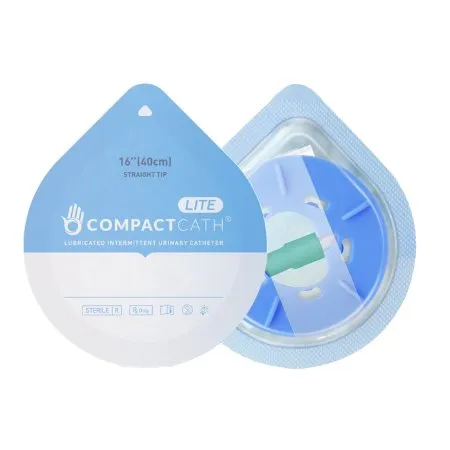 Compactcath - 1012-1616 - Urethral Catheter Compactcath Lite Coude Tip Silicone Coated Pvc 16 Fr. 16 Inch