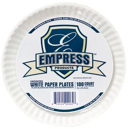 RJ Schinner Co - Empress - E3030000065 - Plate Empress White Single Use Uncoated Paper 9 Inch Diameter