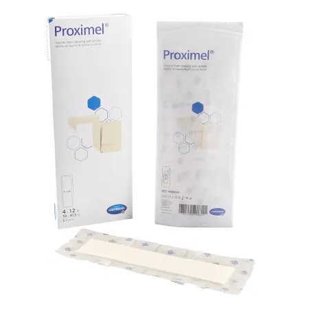 Hartmann - Proximel - 14500000 -  Foam Dressing  4 X 12 Inch With Border Waterproof Film Backing Silicone Adhesive Rectangle Sterile
