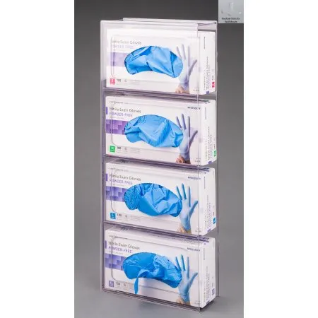 Poltex - From: 4GBSHORT-W To: 4GBST-W - Glove Box Holder Wall Mounted 4 Box Capacity Clear 10 1/4 W X 3 3/4 D X 20 H Inch PETG Plastic