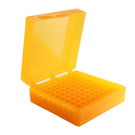 Heathrow Scientific - 120204 - Cryo Storage Box 2-1/5 X 5-3/5 X 6 Inch Orange Polypropylene 100 Tube Capacity