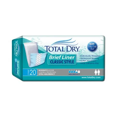 Secure Personal Care Products - TotalDry - SP1571 - Bladder Control Pad TotalDry 4 X 13 Inch Moderate Absorbency Polymer Core Medium