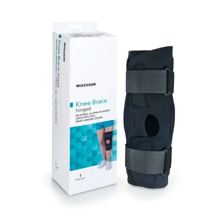 McKesson - 155-81-82399-10 - Knee Brace McKesson 3X-Large Wraparound / Hook and Loop Strap Closure with D-Rings 28 to 30-1/2 Inch Circumference Left or Right Knee
