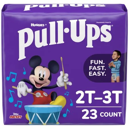 Kimberly Clark - 51334 - Pull Ups Learning Designs for Boys Male Toddler Training Pants Pull Ups Learning Designs for Boys Size 2T to 3T Disposable Moderate Absorbency