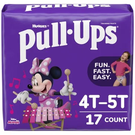 Kimberly Clark - 51357 - Pull Ups Learning Designs for Girls Female Toddler Training Pants Pull Ups Learning Designs for Girls Size 4T to 5T Disposable Moderate Absorbency