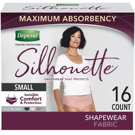 Kimberly Clark - Depend Silhouette - 51413 - Female Adult Absorbent Underwear Depend Silhouette Pull On With Tear Away Seams Small Disposable Heavy Absorbency
