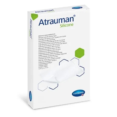 Hartmann-Conco - 499568 - Atrauman Non Adherent Wound Contact Layer with Silicone on Both Sides, 2" x 2.8", 5cm x 7cm.