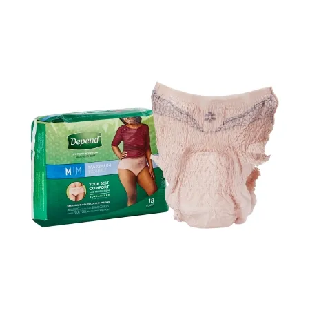 Kimberly Clark - Depend FIT-FLEX - 51704 - Female Adult Absorbent Underwear Depend FIT-FLEX Pull On with Tear Away Seams Medium Disposable Heavy Absorbency