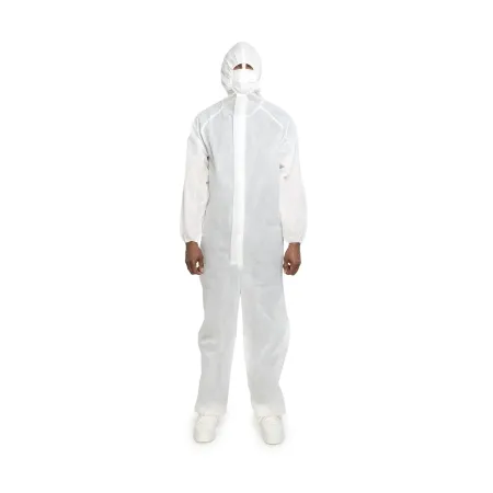Cypress - HAN-887 - Coverall with Hood Cypress Large White Disposable NonSterile