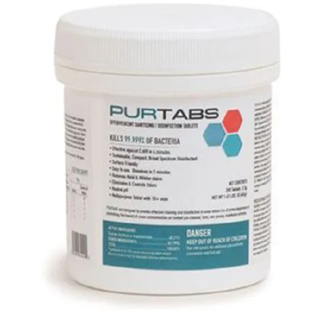 Market Lab - PurTabs - 23144 - PurTabs Surface Disinfectant Broad Spectrum Dissolving Tablet 3.3 Gram Jar Scented NonSterile