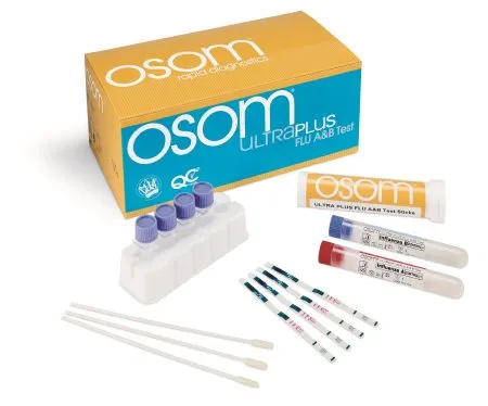 Sekisui Diagnostics - 1032 - OSOM Ultra Plus Respiratory Test Kit OSOM Ultra Plus Infectious Disease Immunoassay Influenza A + B Nasal Swab / Nasopharyngeal Swab Sample 25 Tests CLIA Waived for Swab