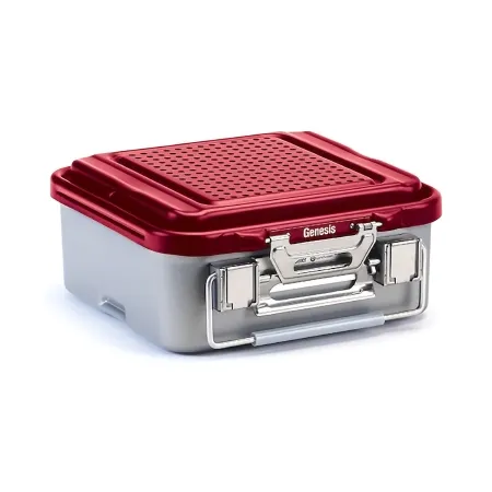 V. Mueller - Genesis - CD2-5C-RED - Sterilization Container Genesis 6-1/8 X 12-2/5 X 19-1/5 Inch Outside Dimensions  5-4/5 X 11-2/5 X 17-1/5 Inch Inside Dimensions