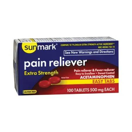 McKesson - sunmark - 70677009302 - Pain Relief sunmark 500 mg Acetaminophen Tablet 100 per Bottle