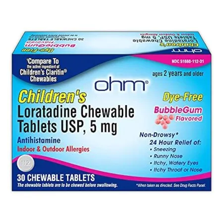 Ohm Labs - 51660011231 - Children's Allergy Relief 5 mg Strength Chewable Tablet 30 per Box