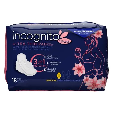 First Quality - PVH-418 - incognito by Prevail Feminine Pad incognito by Prevail Ultra Thin with Wings Regular Absorbency