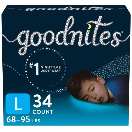 Kimberly Clark - Goodnites - From: 53359 To: 53378 -  Male Youth Absorbent Underwear GoodNites Pull On with Tear Away Seams Size 5 / Large Disposable Heavy Absorbency