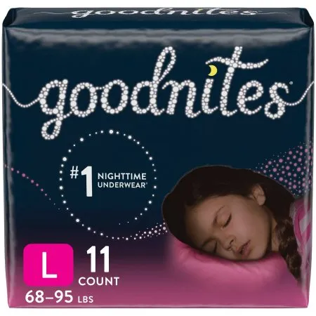 Kimberly Clark - Goodnites - 53363 -  Female Youth Absorbent Underwear GoodNites Pull On with Tear Away Seams Size 5 / Large Disposable Heavy Absorbency