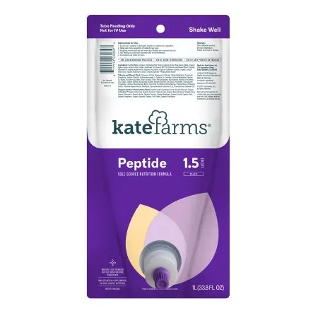 Kate Farms - 811112030409 - Peptide 1 5 Plain Closed System Ready to Hang 1000 mL