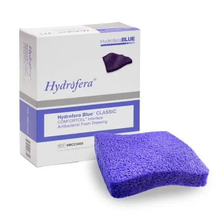 Hydrofera - HBCC4550 - BLUE ComfortCel Antibacterial Foam Dressing BLUE ComfortCel 4 X 5 Inch Without Border Without Film Backing Nonadhesive Rectangle Sterile