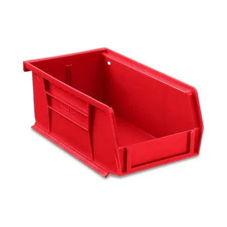 ULine - S-12414RED - Stackable Storage Bin Uline? Red Plastic 3 X 4 X 7-1/2 Inch