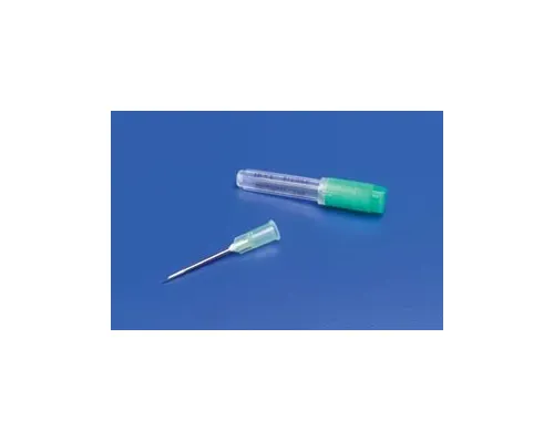 Cardinal Health - 1188825058 - Monoject Standard Hypodermic Needle with Polypropylene Hub, Red, 25G x 0.625", luer lock hub, regular wall, tri beveled, stainless steel, sterile, disposable.