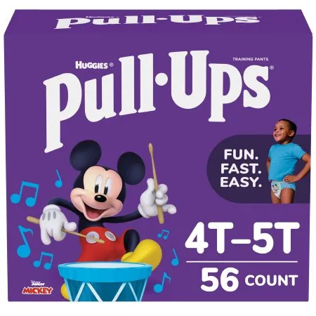 Kimberly Clark - 53637 - Pull Ups Learning Designs for Girls Male Toddler Training Pants Pull Ups Learning Designs for Girls Pull On with Tear Away Seams Size 4T to 5T Disposable Heavy Absorbency