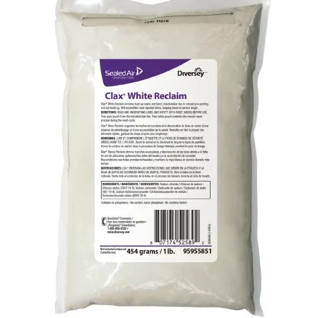 Diversey - Clax White Reclaim - 95955851 - Laundry Stain Remover Clax White Reclaim 1 lbs. Bag Powder Chlorine Scent