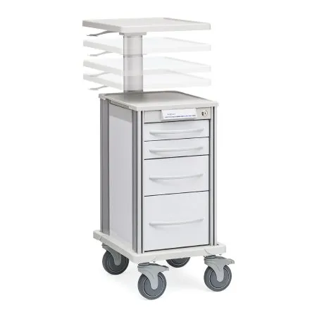 Market Lab - 107682 - Adjustable Workstation Narrow Pace Cart 4 Drawers Without Shelves