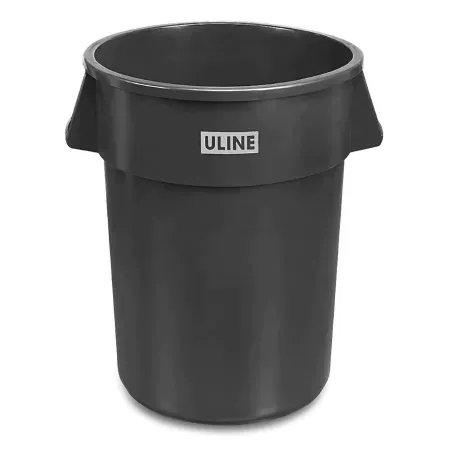 Uline - H-3688BL - Trash Can Uline 44 Gal. Round Black Lldpe Open Top