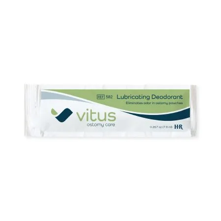 HR Pharmaceuticals - 582 - Vitus Ostomy Lubricating Deodorant 0-267oz -7g- packets 30 count -8oz total- Colorless Non-Staining No Fragrance 48units-cs