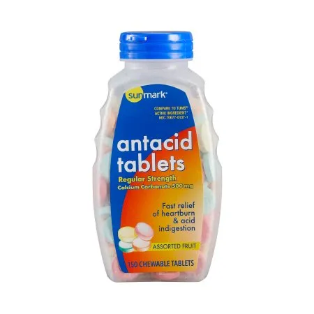 McKesson - sunmark - 70677013701 - Antacid sunmark 500 mg Strength Chewable Tablet 150 Per Bottle