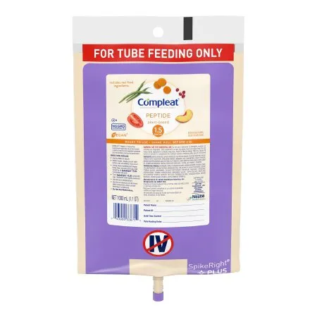 Nestle Healthcare Nutrition - From: 00043900617152 To: 00043900617152 - Nestle Compleat Peptide 1.5 Tube Feeding Formula Compleat Peptide 1.5 Unflavored Liquid 1000 mL Ready to Hang Prefilled Container