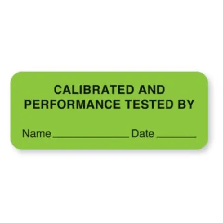 Market Lab - Marketlab - 102487 - Pre-Printed Label Marketlab Advisory Label Flouresent Green Calibrated And Performance Tested By Name_ Date_ Dated 0.88 X 2.25 Inch