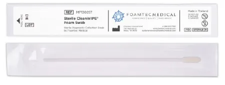 Foamtec International - CleanWIPE - MP1302ST - Oropharyngeal Collection Swab Cleanwipe 5-3/4 Inch Length Sterile