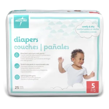 Medline - From: MBD2001 To: MBD2006 - Diaper,Baby,Size 5, 27+ Lbs