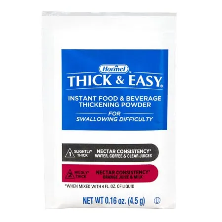 Hormel Food Sales - Thick & Easy - 126251 - Food And Beverage Thickener Thick & Easy 0.16 Oz. Individual Packet Unflavored Powder Iddsi Level 1 Slightly Thick