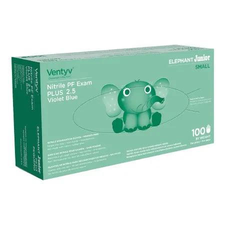 Ventyv - 10319110 - Glove Exam Nitrile Powder-Free -PF- Textured Chemotherapy Tested Violet Blue Small 100-bx 20 bx-cs -Continental US Only-
