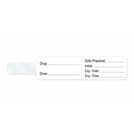 PDC Healthcare - SYRFLG-B01 - Pre-printed Label Pdc Anesthesia Label White Drug_ Date_int_exp Date_exp Time_ Black Syringe Label 3/4 X 4 Inch