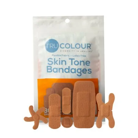 Tru-Colour Products - TCB-NASD - Waterproof Adhesive Strip Tru-colour Assorted Sizes Fabric Rectangle / Spot / Patch / Fingertip / Knuckle Brown Sterile