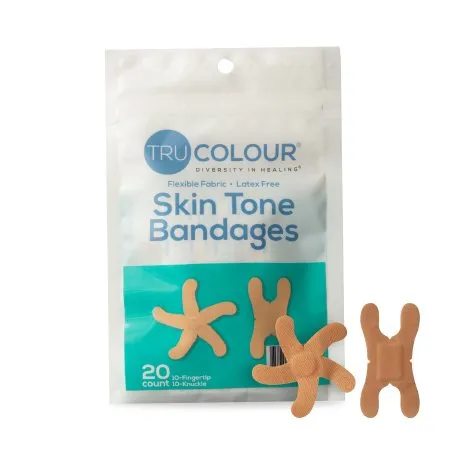 Tru-Colour Products - TCB-AKF - Waterproof Adhesive Strip Tru-colour Assorted Sizes Fabric Knuckle / Fingertip Beige Sterile