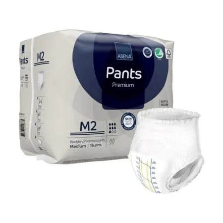 Abena - 1000021323 - Premium Pants M2 Unisex Adult Absorbent Underwear Premium Pants M2 Pull On with Tear Away Seams Medium Disposable Moderate Absorbency