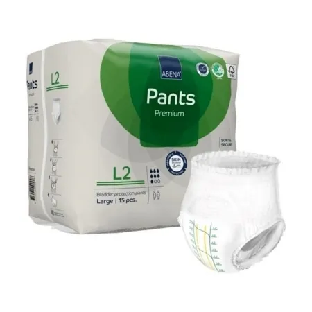 Abena - 1000021326 - Premium Pants L2 Unisex Adult Absorbent Underwear Premium Pants L2 Pull On with Tear Away Seams Large Disposable Moderate Absorbency