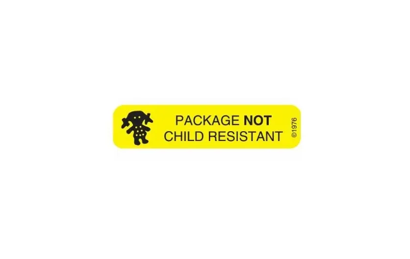 Precision Dynamics - Pharmex - 1-60G - Pre-printed Label Pharmex Auxiliary Label Yellow Paper Permananet Package Not Child Resistant Black 3/8 X 1-9/16 Inch