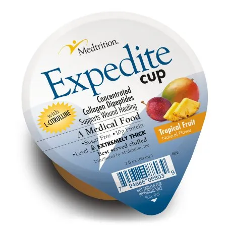 Medtrition/National Nutrition - Expedite - 18803 - Thickened Food Expedite 2 Oz. Cup Tropical Fruit Flavor Gel Iddsi Level 4 Extremely Thick/Pureed