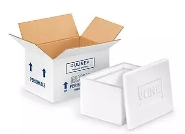 Uline - S-7887 - Insulated Shipping Kit 3 X 4-1/2 X 6 Inch Inside, 5 X 6-1/2 X 8 Inch Outside Dimensions