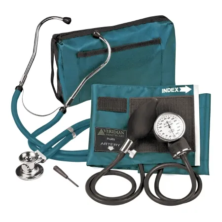 Veridian Healthcare - 02-12613 - Reusable Aneroid / Stethoscope Set Veridian 27.9 To 41.6 Cm Adult Cuff Dual Head General Exam Stethoscope