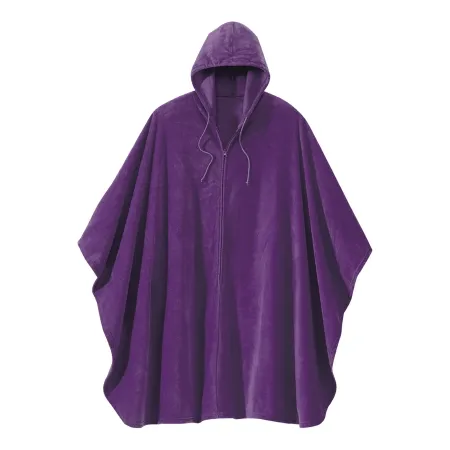 Silverts Adaptive - SV27100_EGG_OS - Wheelchair Cape With Hood Silverts Eggplant One Size Fits Most Front Opening Zipper Closure Unisex